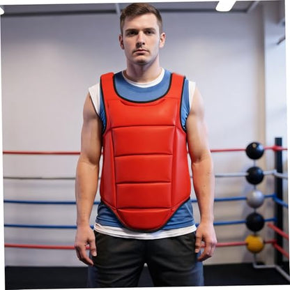 Boxing Gear|Boxing Body Protector, Reversible Chest Protector, Adjustable Taekwondo Sparring Gear, Sponge Training Equipment Red & Blue