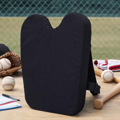 Umpire Chest Protector Gear 23.5''H x 21''W x 2.4''T Umpire Exterior Body Chest Protector Pad with Adjustable Strap and Pocket, Thick Foam, Black - color: Black