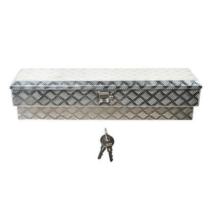 48"X8"X12.5" Inch Silver Aluminum Side Mount Truck Tool Box Pickup RV Trailer Truck Bed Toolbox Storage Organizer W/Side Handle, Lock & Keys
