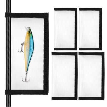 Kakalote Fishing Lures Cover, 4 Piece Lure Wraps 2 Sizes PVC Clear Bait Cover for Fishing Rod Storage