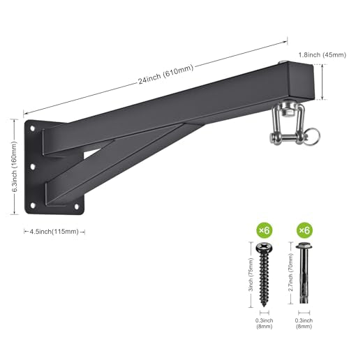 SELEWARE Wall Mount Heavy Bag Hanger Heavy Duty Punching Bag Hanger - color: 24" Heavy Bag Hanger