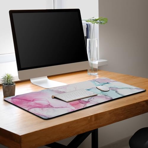 Big Mouse Pad - Colorful Gaming Mousepad, Non-Slip Rubber Base, Waterproof with Stitched Edges, 35.4" X 15.7" for Game Office - color: Abstract Illustration