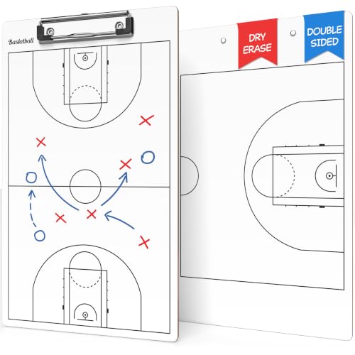 SCRIBBLEDO Basketball Dry Erase Coaching Clipboard 15x9 Double Sided