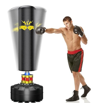 Freestanding Punching Bag for Adults,70'' Boxing Bag with Stand Kicking Bag Heavy Bag with Boxing Gloves，Suitable for Boxing and Kickboxing for Home Office Gym，Gift for Boys and Girls