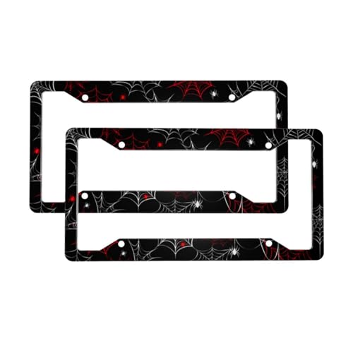 Halloween License Plate Frame 2 Pack Accessories Cars Decor 12.3 X 6.3 Inches for Men Women - color: Halloween