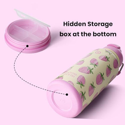 BOTTLE BOTTLE 32oz Insulated Water Bottle with Pill Box - color: Sweet Berry