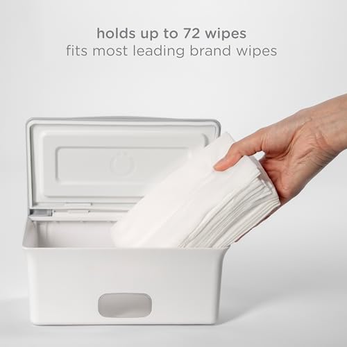 Ubbi Set of 2 Baby Wipes Dispensers with Weighted Plates and Secure Seals, Nursery and Baby Registry Essential to Keep Wipes Fresh and Changing Table Organized, Gray - color: Gray Wipes Dispenser Set of 2