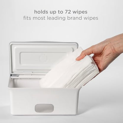 Ubbi Set of 2 Baby Wipes Dispensers with Weighted Plates and Secure Seals, Nursery and Baby Registry Essential to Keep Wipes Fresh and Changing Table Organized, Gray - color: Gray Wipes Dispenser Set of 2