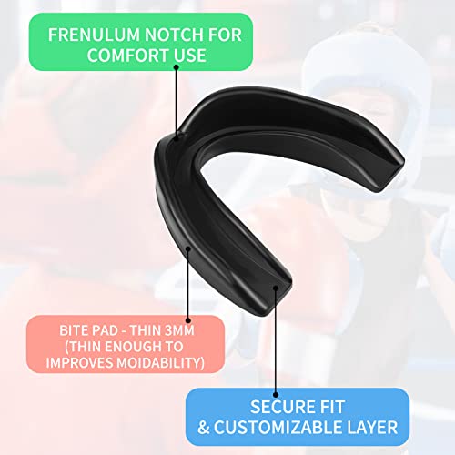 Kathfly 50 Pcs Football Mouth Guards Bulk Sports Mouthpieces - color: Black