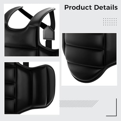 Reversible Boxing Body Protector, Karate Chest Protector, Taekwondo Chest Guard, Black and White XL, for Adults and Kids