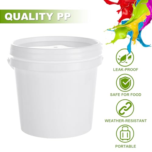 2 Pack Paint Bucket for Painting Plastic 2 Quart Paint Cans Touch Up Paint Containers with Lids & Handles 1/2 Gallon Paint Can Paint Storage Containers Empty Paint Cans Paint Pail for Leftover