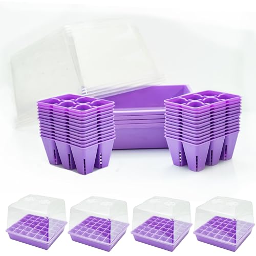 Bootstrap Farmer Countertop Seed Starter Kit in Purple, Reusable 1010 Tray Bundle with Inserts and Humidity Dome - color: Purple