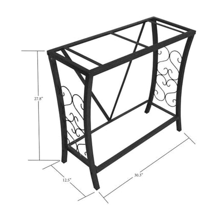 MAKLAINE Traditional Steel Aquarium Stand, 29 Gallon Capacity, Black Powder-Coated Finish, Durable Scroll Design, Easy Assembly, Home or Office Aquariums and Terrariums