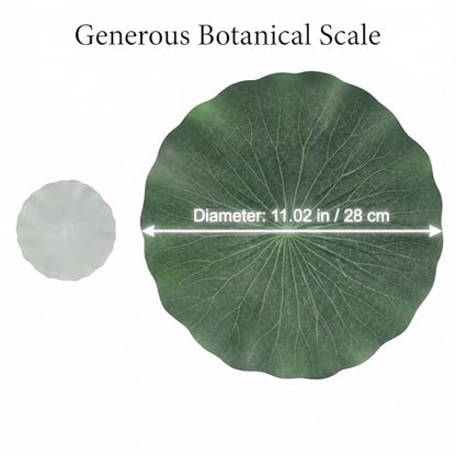 3Pcs Floating Lily Pads Leaves for Ponds, 11.4 Inch Realistic Large Eva Foam Lotus Leaf Artificial Water Plant Pads Decoration Fake Lilly Leaves Ornaments for Koi Fish Aquarium, Pond, Pool,Green