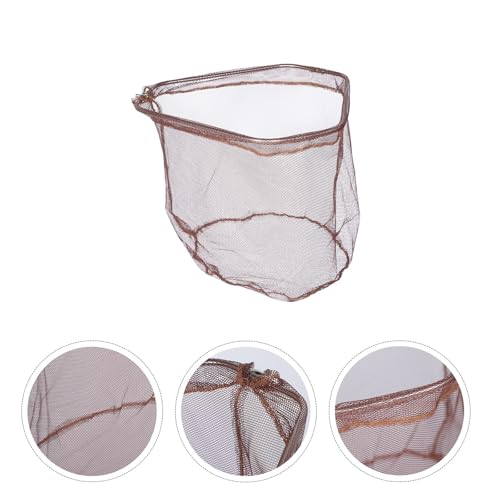 Toddmomy Fishing Landing Net Replacement Nylon Mesh Foldable Stainless Steel Frame 40Cm Triangular Head Portable Tool for Freshwater and Garden Pond Fishing