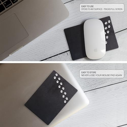 Mouse Pad Adhesive Bottom - Sticks to Any Surface - Portable - Webcam Covers and Screen Cleaner Included (Cat Paw) - color: CAT PAW