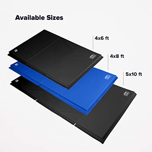We Sell Mats Gymnastics Mat, Folding Tumbling Mat, Portable with Hook & Loop Fasteners - color: Blue, size: 4 ft x 6 ft x 2 in