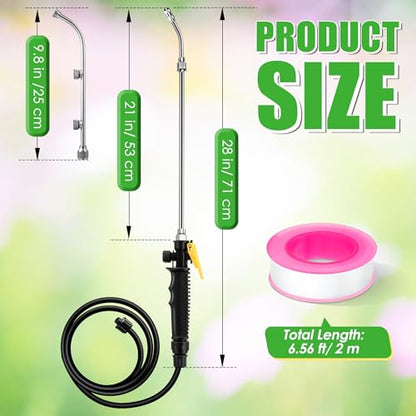 Enhon Pump Sprayer Wand with 2 Types of Nozzles, 3 Hole Nozzle Replacement, Stainless Steel Sprayer Wand Replacement with Trigger & Hose