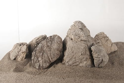 Elephant Skin Stone Natural Multi-Texture Rocks Grey(18lbs, 3~9 inches,7pcs) for Aquarium, Paludarium, Terrariums, Landscaping, Decorative of Caves, Waterfalls, Cliffs - size: 16 Elephant Skin Stone Grey(3-9 inches,18lbs)