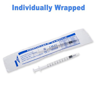 12pack 1ml Syringes Without Needle Plastic for Liquid, Measuring, Ink Refilling, Oil, Liquids Glue Applicator, With Cap