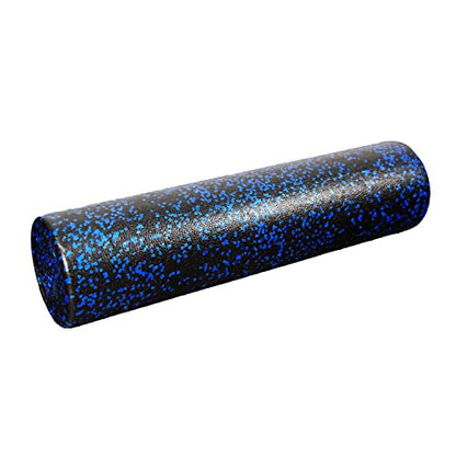 High-Density Round Foam Roller for Muscle Soreness Recovery, Exercise, Massage - 18", 24", 36" Blue Fleck (24 Inch) - size: 24 Inch