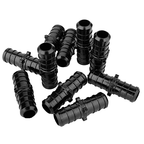 10-Pack EFIELD Poly PPSU Barb Crimp Pex Fitting 3/4" X 3/4" Straight Coupler For Pex Tubing Connection, ASTM 2159,(PPSU1807002)