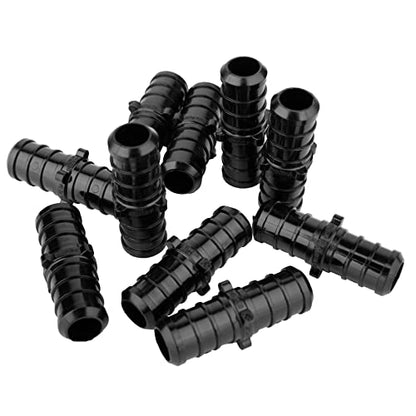 10-Pack EFIELD Poly PPSU Barb Crimp Pex Fitting 3/4" X 3/4" Straight Coupler For Pex Tubing Connection, ASTM 2159,(PPSU1807002)