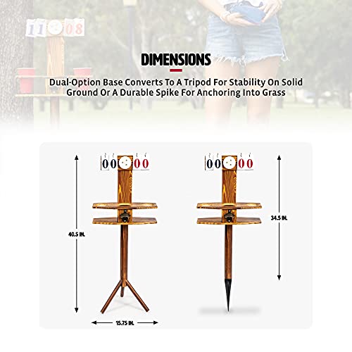 Wild Sports Outdoor Scoreboard Keeper with Drink Holders and LED Lights - Perfect Accessory for Backyard Cornhole and Yard Games Medium