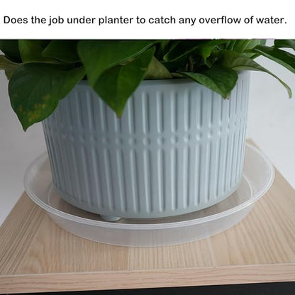 20 Pack Plant Saucer Tray (6 8 10 12 inch), Plant Saucers for Indoors Outdoor, Plastic Heavy Duty Drainage Drip Water Trays for Planter Pots Flower, Clear Pot Saucers Trays for Plants