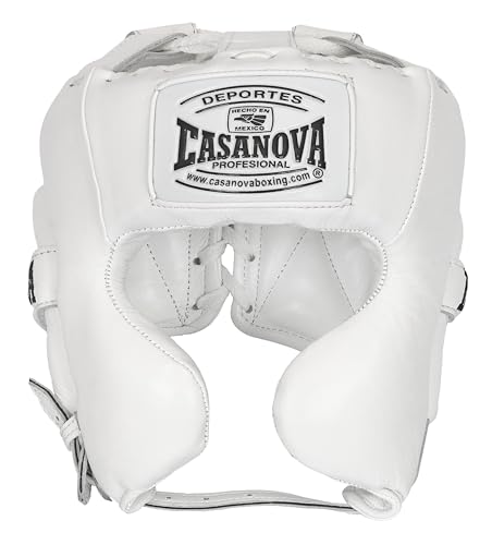 Casanova Boxing® Headgear Cheek Guard Protection for Men Woman - Boxing, Martial Arts, MMA, Kickboxing, Muay Thai, Contact Sport, Sparring, Training - White - size: Large / Extra Large