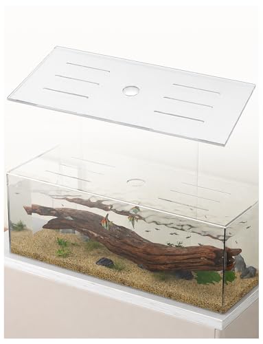 Clear Aquarium Lid with Feeding Hole, 0.12 inches Transparent Fish Tank Cover with Air Slots, Anti Jump Cover for DIY Top Tanks, for Daily Fish Care(81x25cm) - size: 81x25cm