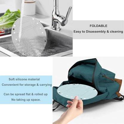 Camping Bowl Collapsible Silicone Bowl Portable Camping Tableware Folding Picnic Bowl for Travel Camping Fridge Food Storage