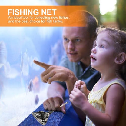 DOITOOL Extendable Handle Fish Net for Aquarium and Shrimp, Stainless Steel Frame Fine Mesh, Mini Triangular Shrimp Skimming Net for Fish Tanks and Aquatic Pets