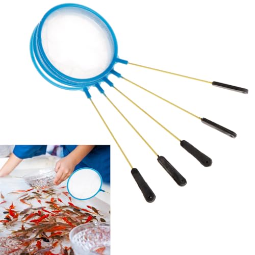 5 Pieces Aquarium Fish Net 4 Inches for Extra Fine Strong and Safe for Fishing Small Fish Shrimp