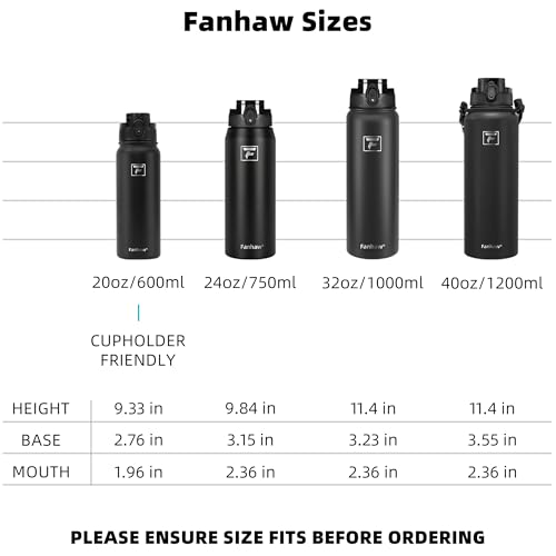Fanhaw 24 oz Insulated Stainless Steel Water Bottle with Anti-Dust Chug Lid, Leakproof Vacuum Metal Everyday Use Bottle for Kids, Teens & Adults, Back to School Essentials (White) - color: White, style: 24 Ounces