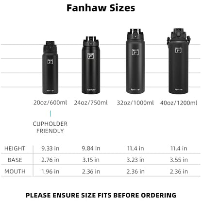 Fanhaw 20 oz Insulated Stainless Steel Water Bottle with Anti-Dust Chug Lid, Leakproof Vacuum Metal Everyday Use Bottle for Kids, Teens & Adults, Back to School Essentials (Red) - color: Red, style: 20 Ounces