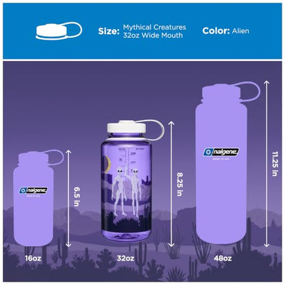 Nalgene 32 oz Wide Mouth Water Bottle, Aliens - color: Aliens, size: 32 Ounces