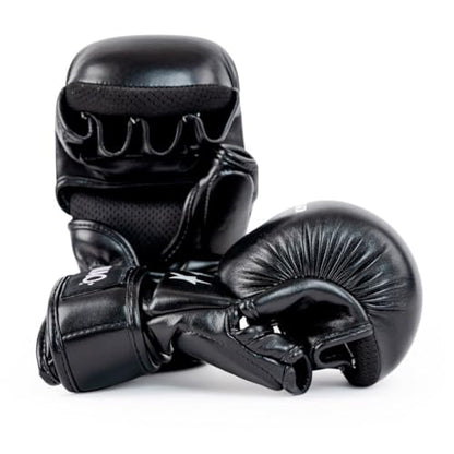 YOKKAO MMA Gloves - Ground Pro and Sparring | Layered Foam Padding | Produced at YOKKAO Factory, Thailand | Grappling, Striking, Ground-and-Pound | S/M-L/XL - color: Black MMA Sparring, size: Small-Medium