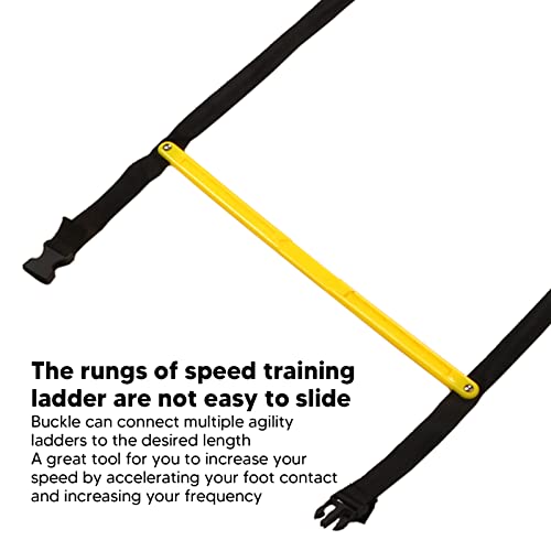 Speed Movement Training Ladder 2.6m | Fixed Rungs for Football/Basketball/Soccer Training | PP Material with Carry Bag | Improve Balance & Strength