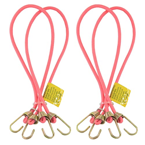 Marcobrothers Mini Bungee Cord with Steel Hook, 14" X 4, Pink - size: 14 inch X 4