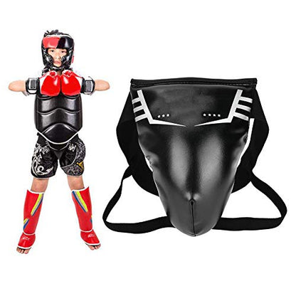 VBESTLIFE Men Taekwondo Groin Guard, PU EVA Boxing Karate Jockstrap Crotch Protector for Kickboxing, Boxing, Karate, Sparring