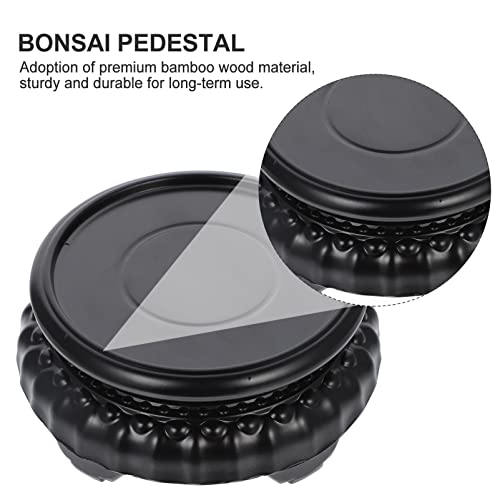Alipis Rotating Bonsai Pedestal 5.11In Round Fish Tank Flowerpot Base Vase Display Stand for Home Office Garden Decoration
