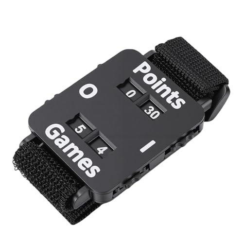 Zunate Tennis Score Keeper Wristband, Adjustable ABS Counter Strap for Table Tennis, Badminton, and Volleyball Games, Portable Scoreboard Tool for Men and Women - color: Black