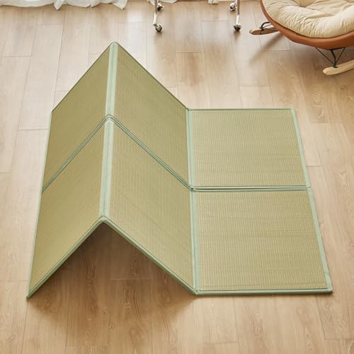 Natural Rush Grass Floor Tatami Mat,Queen, 79" x 59" x 0.5" - size: Queen (79" x 59")