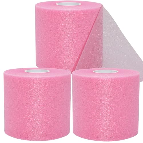 ADMITRY Pre Wrap Tape Athletic,3 Rolls X 22 Yards Pink Prewrap - color: Pre Wrap Athletic Tape Pink(foam)-3 Rolls