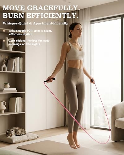 YUEDONG Women's Silent Jump Rope, Adjustable PVC Rope for Apartment Fitness - color: BLACK