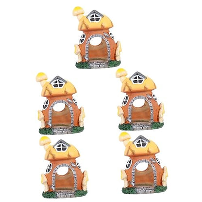 DOITOOL 5pcs Mushroom House Aquarium Decor Resin Fish Hideout for Shrimp and Fish Safe Material Underwater Shelter for for Any Aquarium