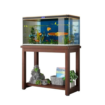 Solid Wood Fish Tank Stand, Aquarium Stand with Plant Shelf, 5 10 15 20 30 40 Gallon Fish Tank Table, Reptile Tank Rack for Home Office,B,70x45cm(27 1/2 - color: B, size: 70x45cm(27 1/2