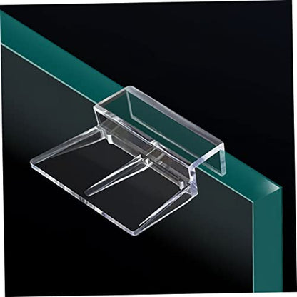 Kisangel 16pcs Acrylic Aquarium Lid Support Clips Fish Tank Cover Brackets for Easy Access and Cleaning Design for Rimless Aquariums