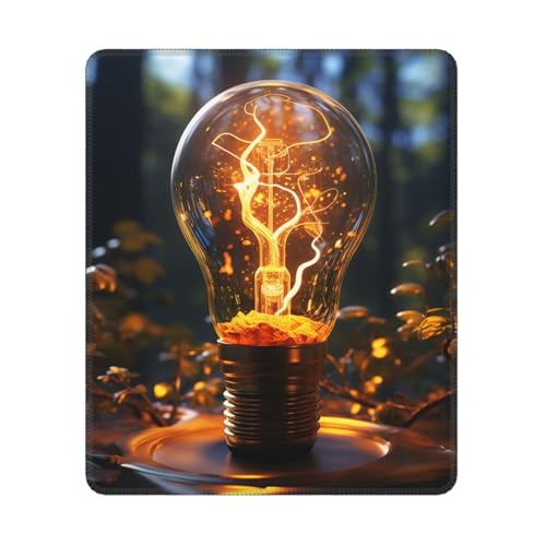 Mouse Pad Washable Mousepad with Non-Slip Rubber Base Light Bulb Mouses Mat for Laptop Desk Pad Gaming Mousepad for Office Computer Home 10x12Inch - color: Light Bulb